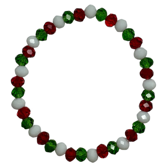 Festive Christmas Stretch Beaded Bracelet